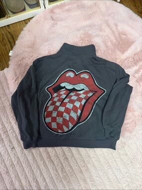 the Rolling Stones Gray Pullover Sweatshirt with White Logo